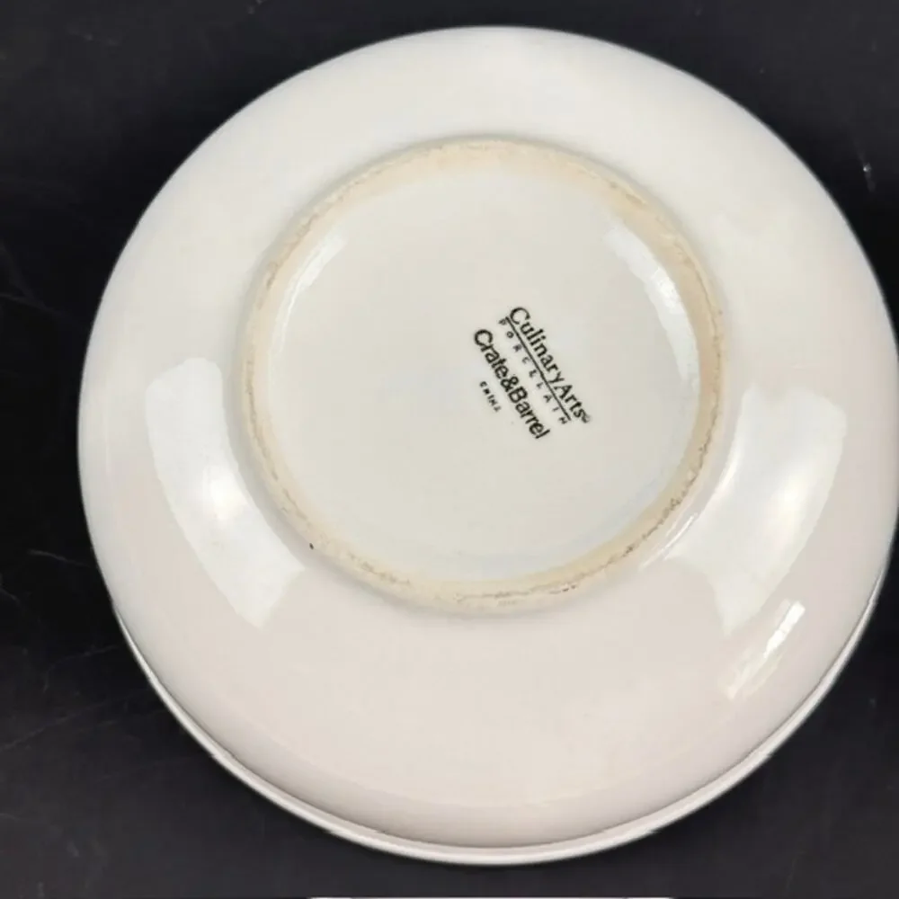 Crate and Barrel Cafeware Soup/Cereal Bowl White Porcelain 6 1/2